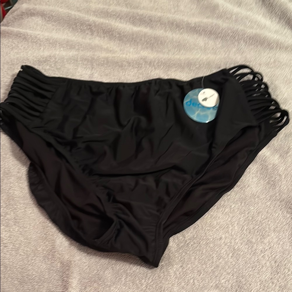 Decree Black Braided Bikini Bottom